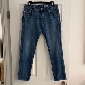 AG Adriano Goldschmied Men's Straight Jeans in Deep Blue